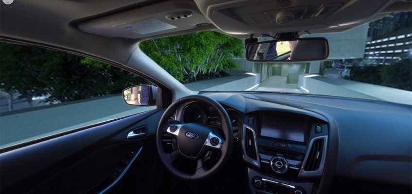 Inside of car with changing backgrounds