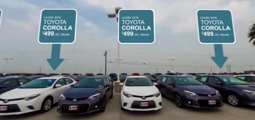 Parking lot with motion graphics